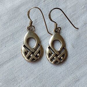 Pair of 925 silver celtic knot earrings marked SL